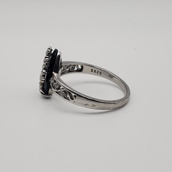 YFN Black Tourmaline Ring – Sterling Silver Crystal Tree of Life Design Size 10 - Picture 4 of 9